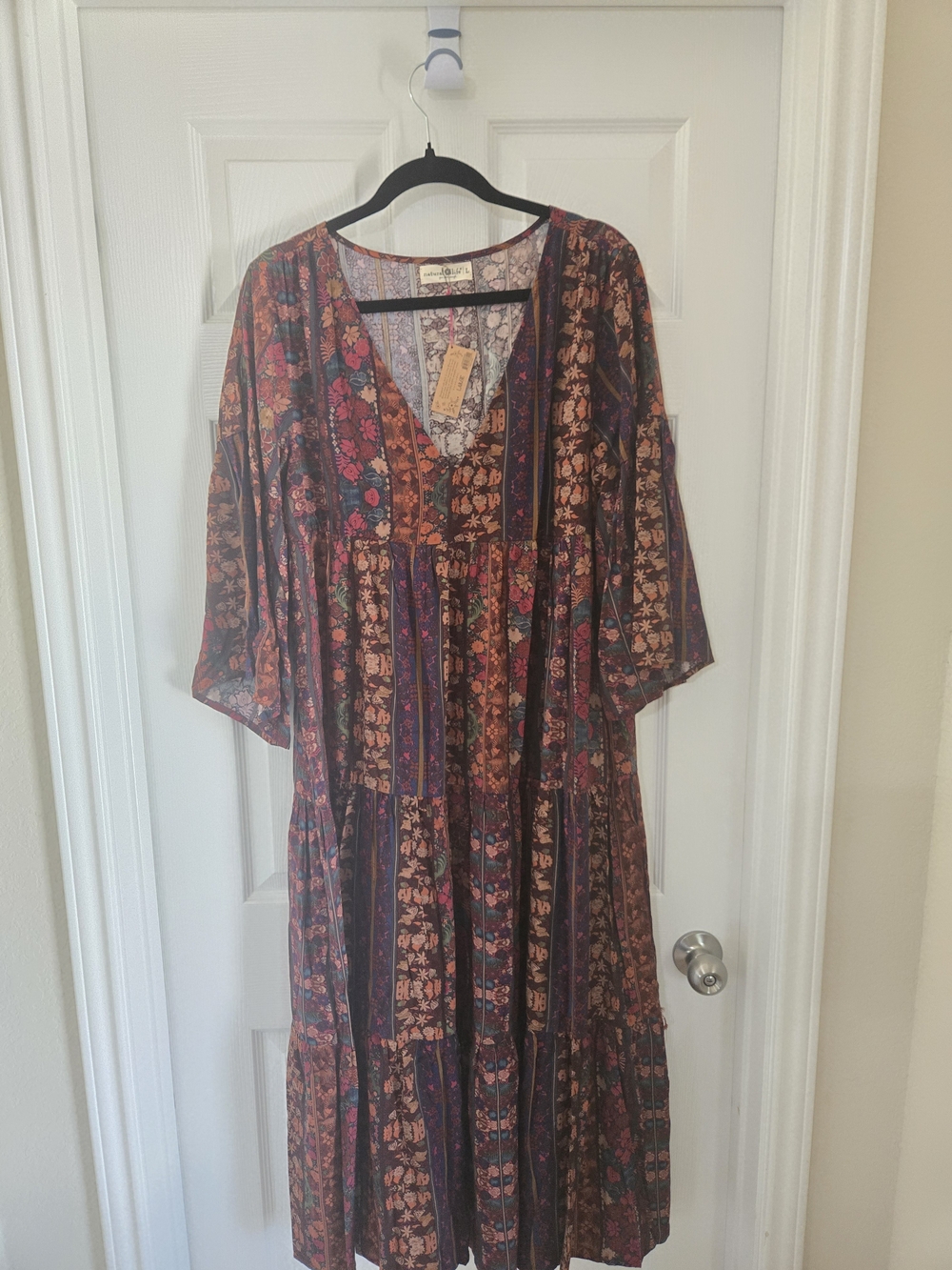 NATURAL LIFE Burgundy Floral Boho Maxi Dress - Picture 2 of 16
